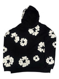 Cotton Wreath Print Hoodie - Black (XL)
