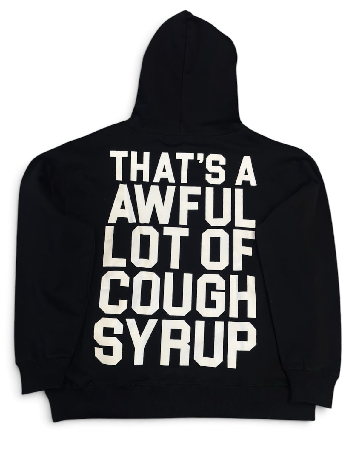 Cough Syrup Text Hoodie - Black (M)
