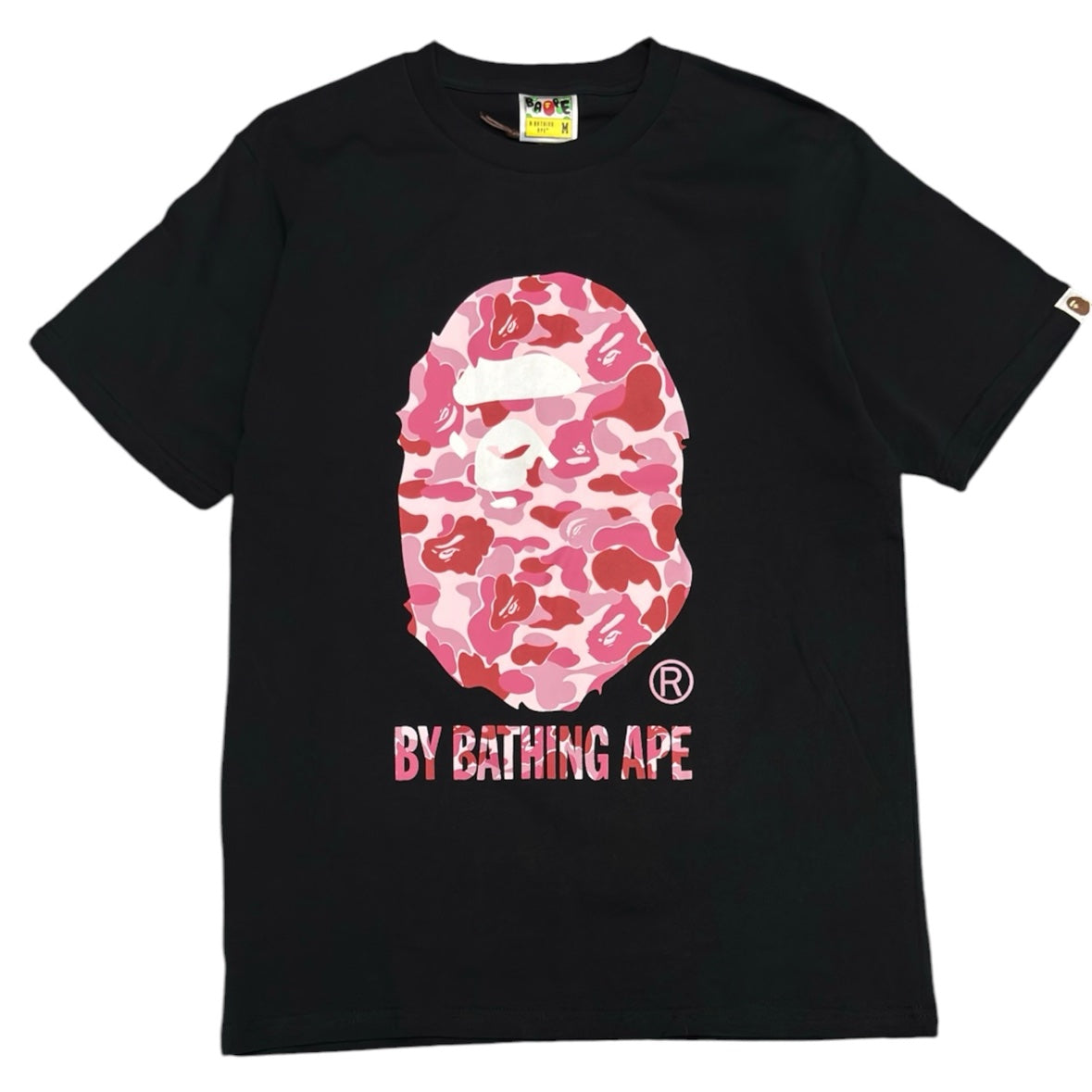 BAPE Pink Camo Ape Head Tee - Black (M)