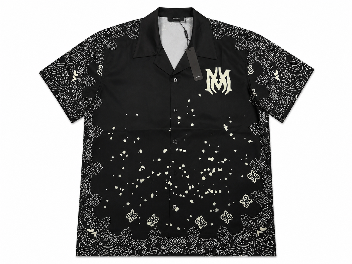 Amiri Bandana Button-Up Black Shirt