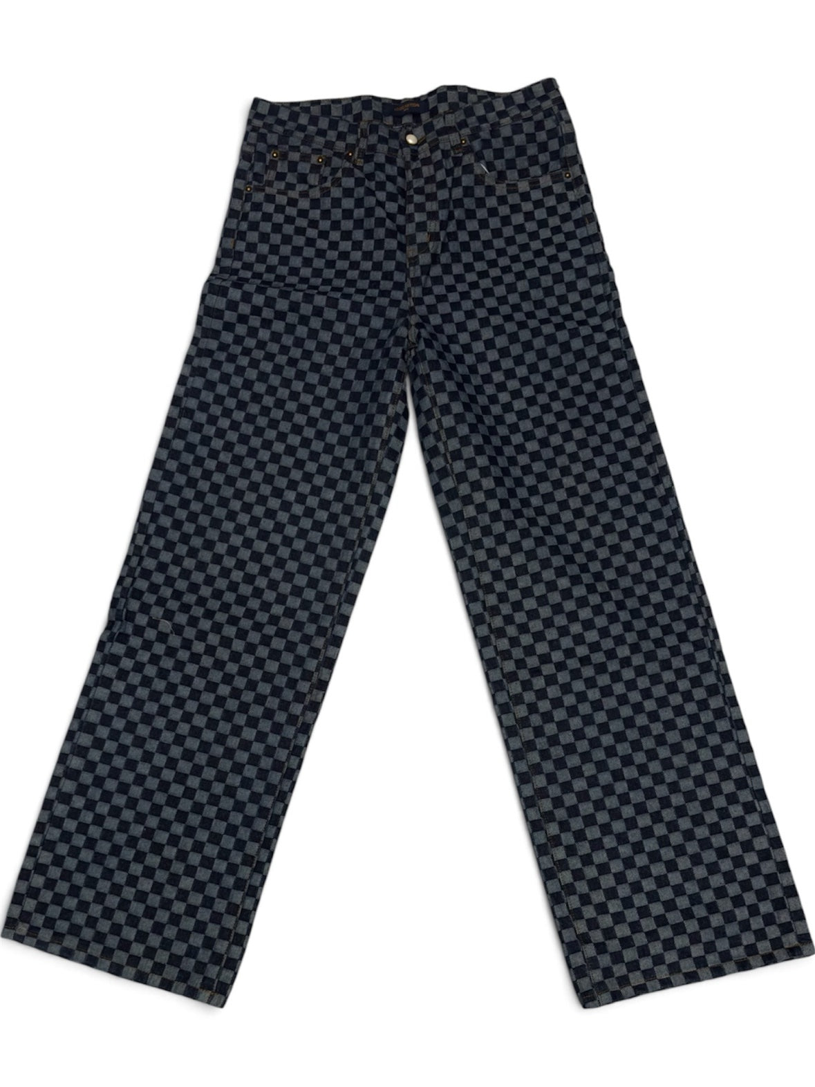 Checkered Jeans - Black Grey (32)