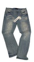 Purple X Pattern Light Wash Jeans - Light Blue (36)