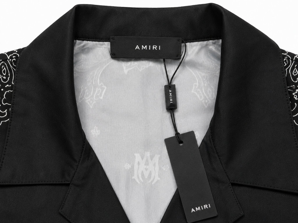 Amiri Bandana Button-Up Black Shirt