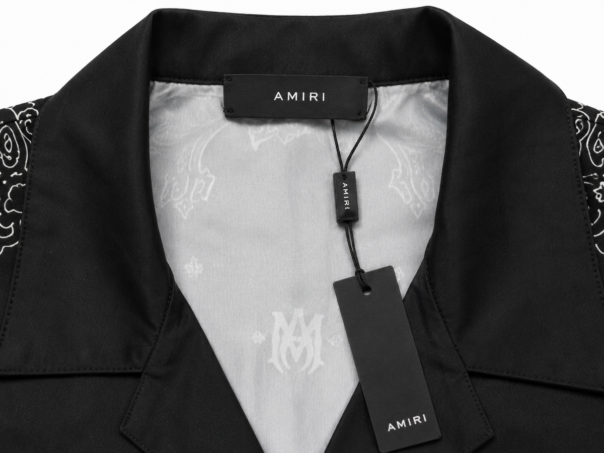 Amiri Bandana Button-Up Black Shirt