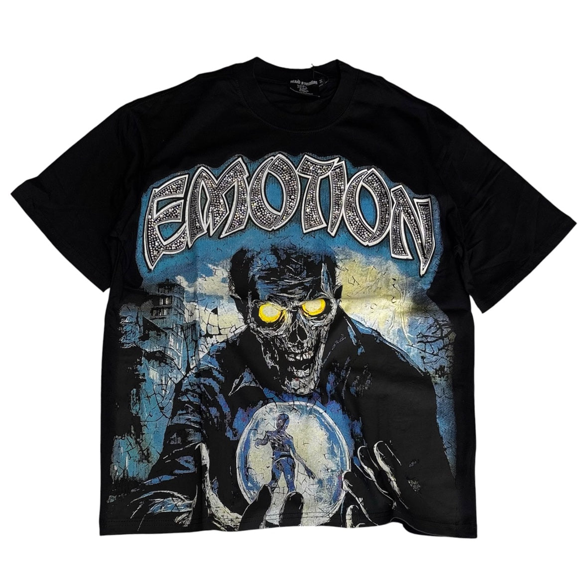 Mixed Emotion Zombie Skull Tee - Black (M)