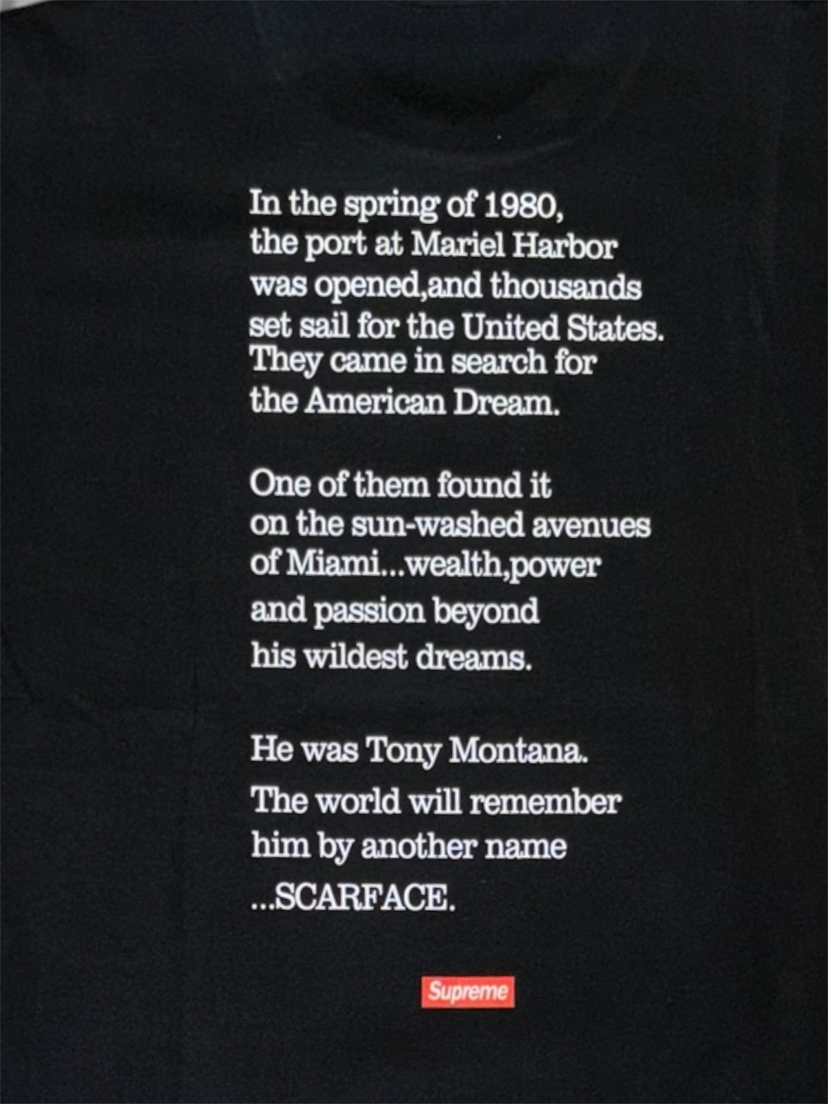 SUPREME - Scarface Tee - Black
