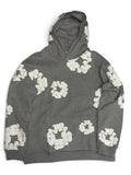 Cotton Wreath Print Hoodie - Grey (L)