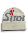 Supreme Big Logo Beanie - White