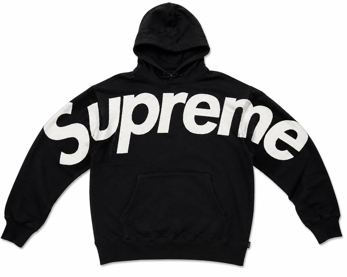 Supreme Big Logo Black Hoodie