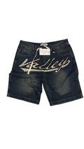 Valley Rhinestone Denim Shorts - Blue (38)