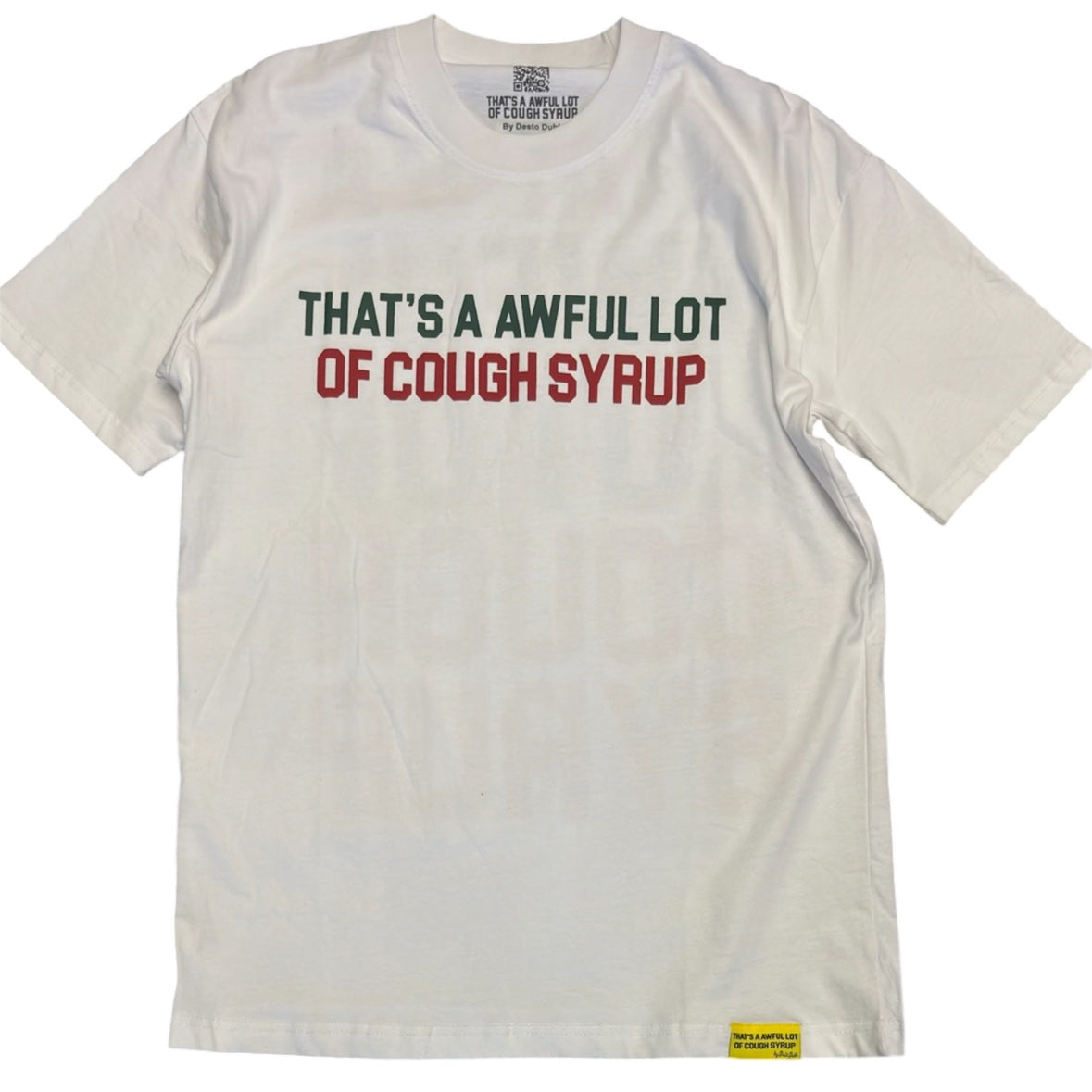 Cough Syrup Text Tee - White (M)