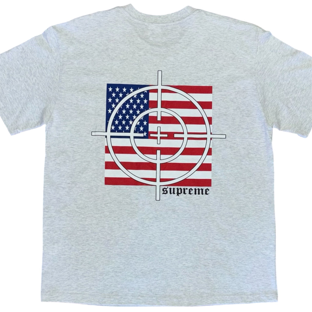 SUPREME - Small Old English Logo Tee - Heather Grey Black