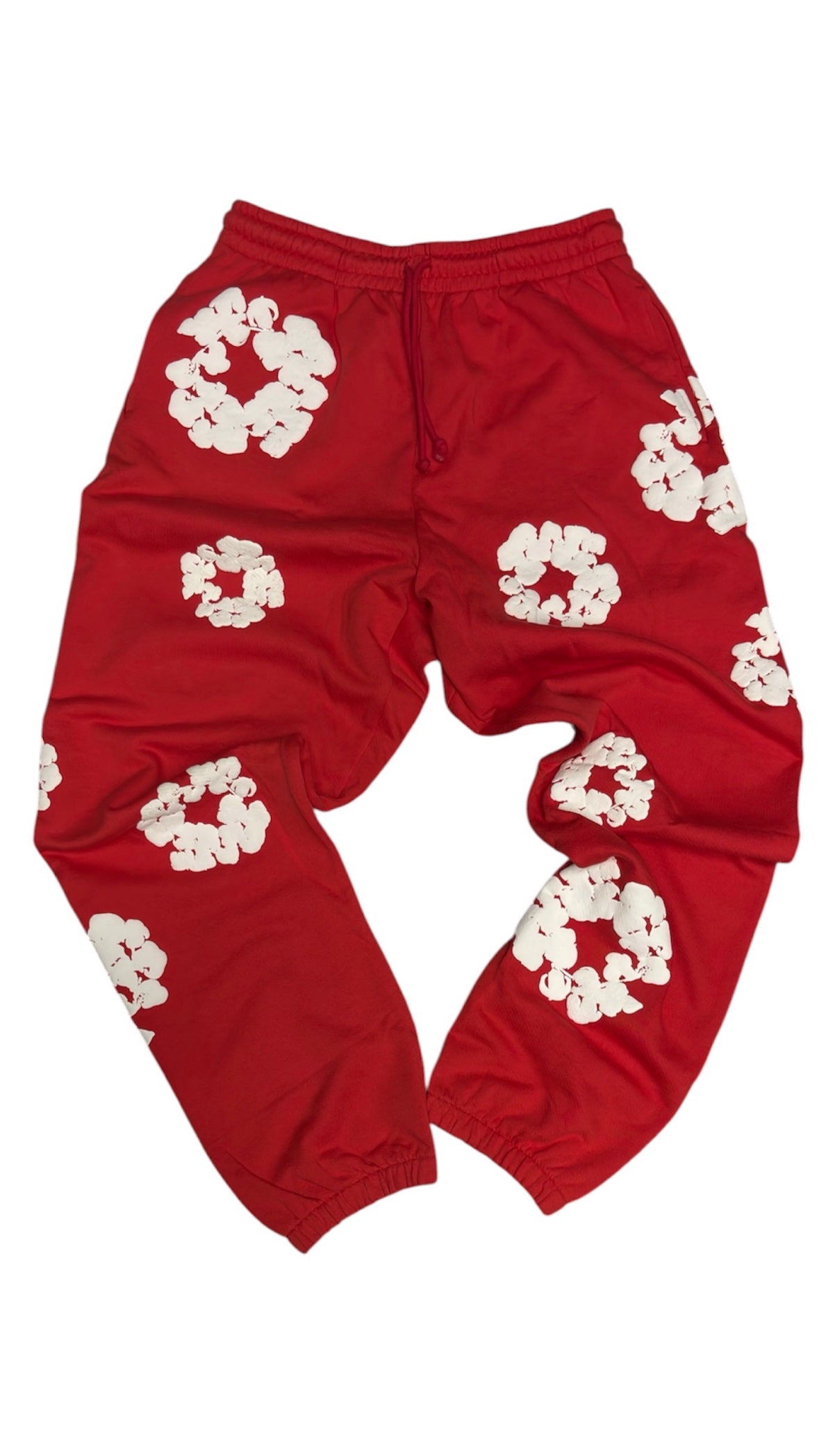 Floral Wreath Sweatpants - Red