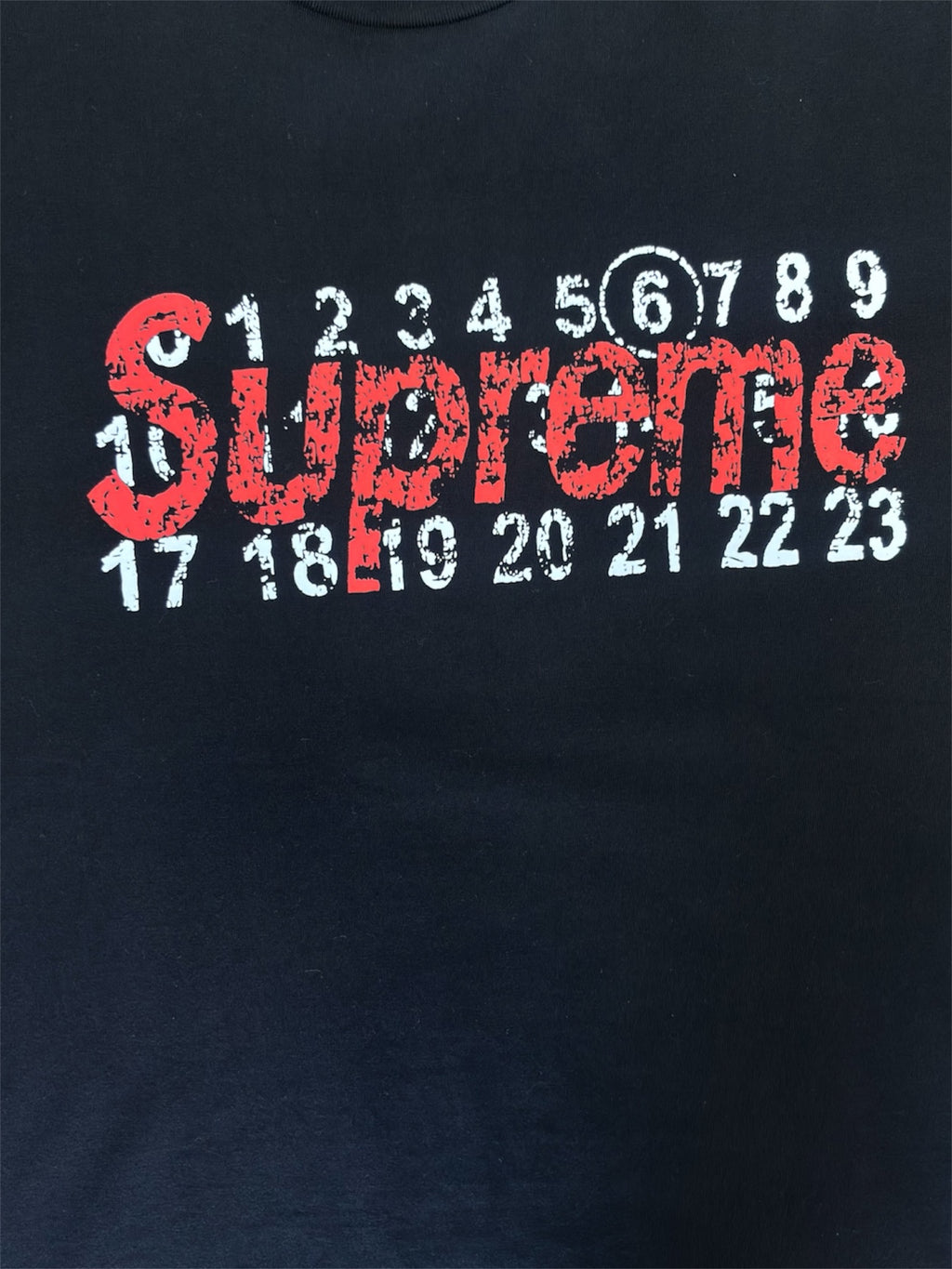 SUPREME - Numbers Logo Tee - Black Red White