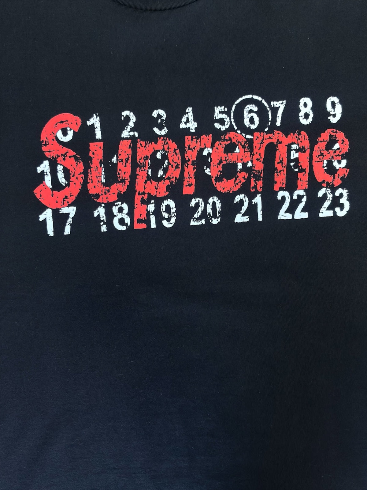 SUPREME - Numbers Logo Tee - Black Red White