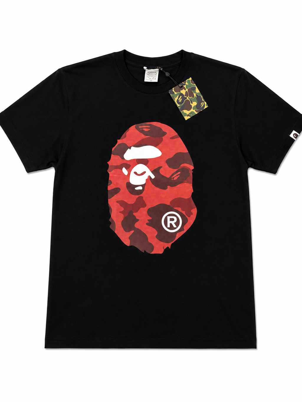 BAPE Red Camo Ape Head Black T-Shirt