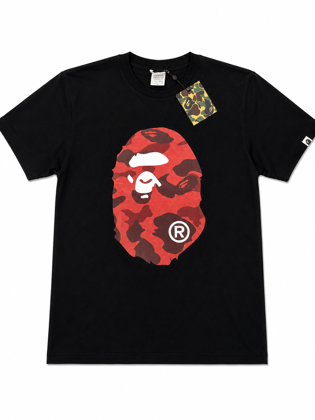 BAPE Red Camo Ape Head Black T-Shirt