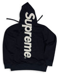 Supreme Vertical Logo Hoodie - Black (L)