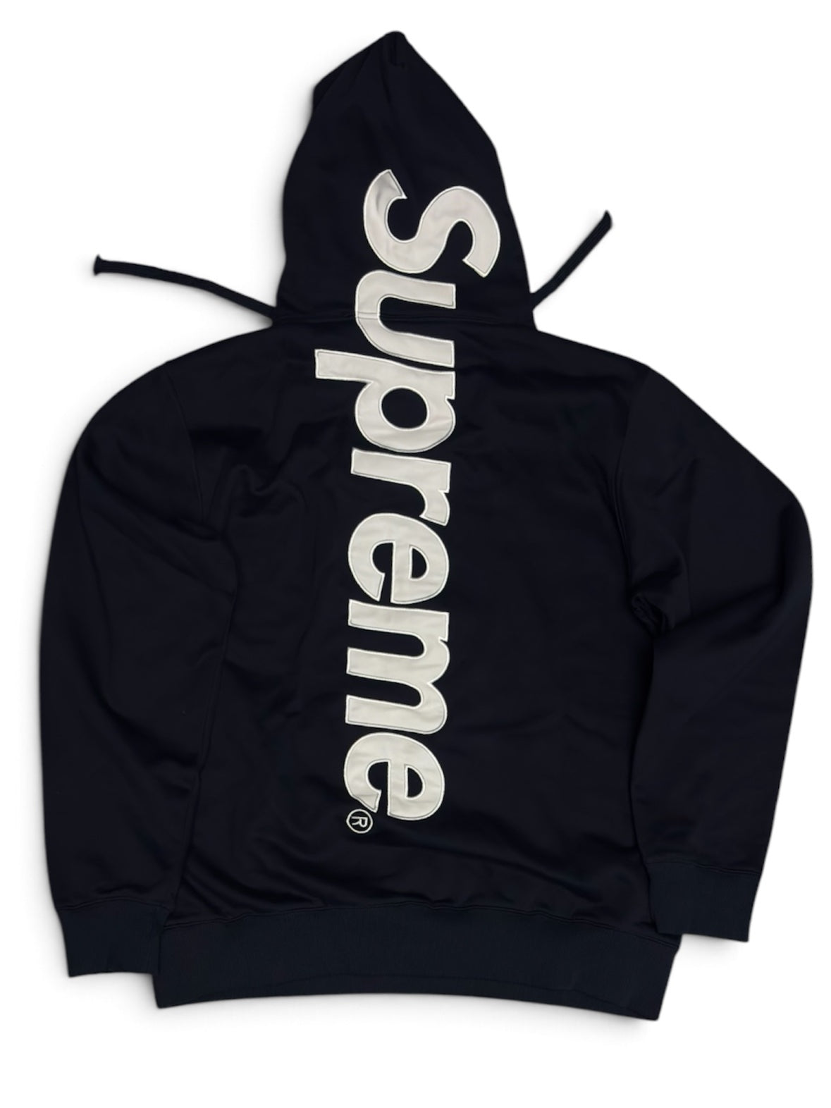 Supreme Vertical Logo Hoodie - Black (L)