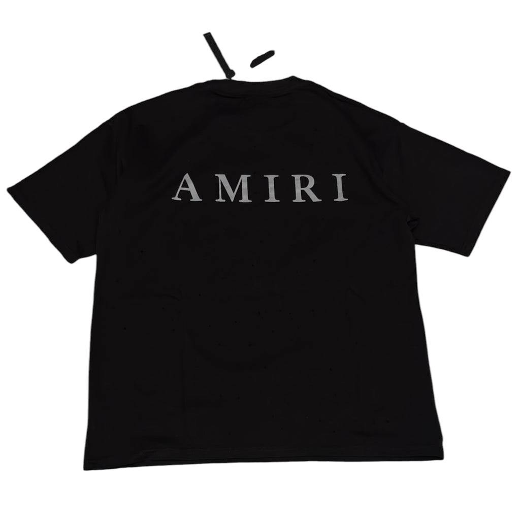 Amiri Black Logo Distressed T-Shirt
