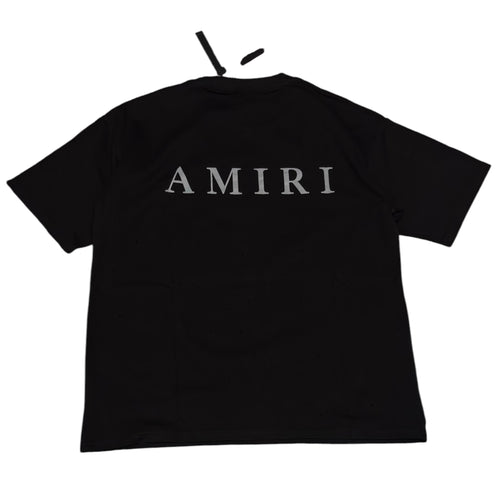Amiri Black Logo Distressed T-Shirt