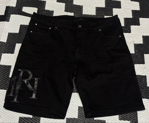 Amiri RI Patch Logo Shorts - Black (38)