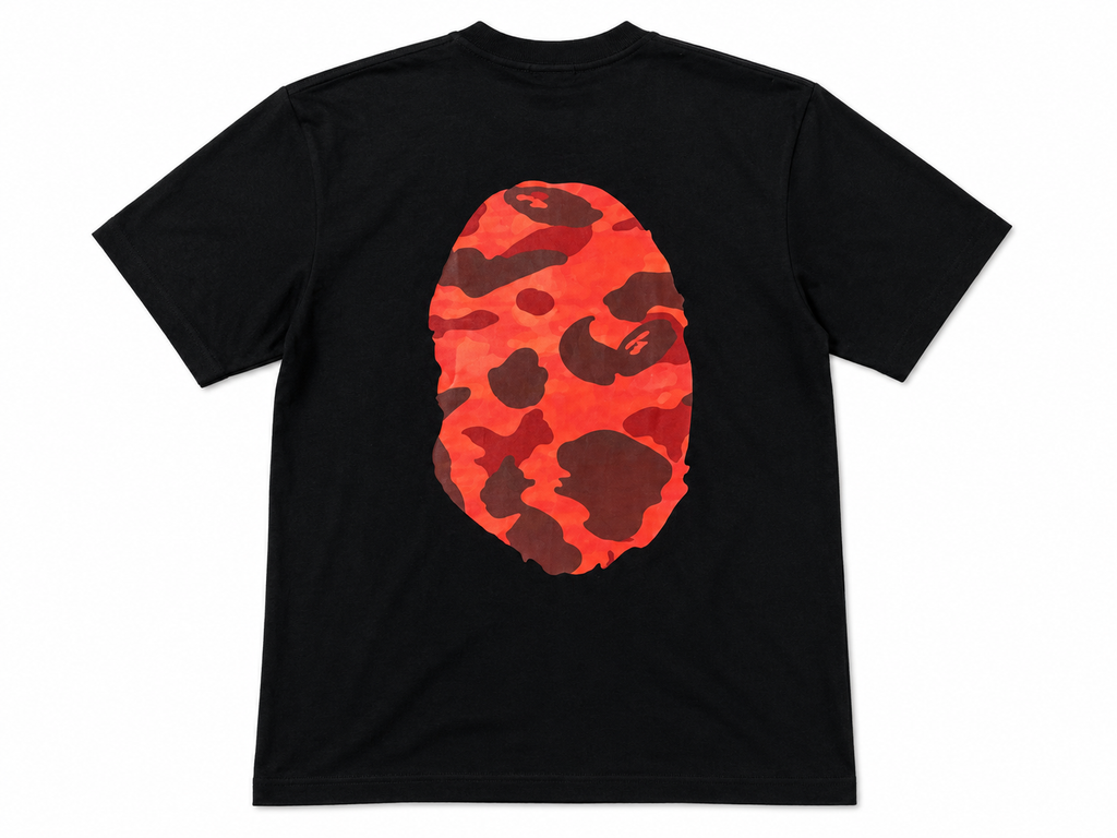 BAPE Red Camo Ape Head Black T-Shirt
