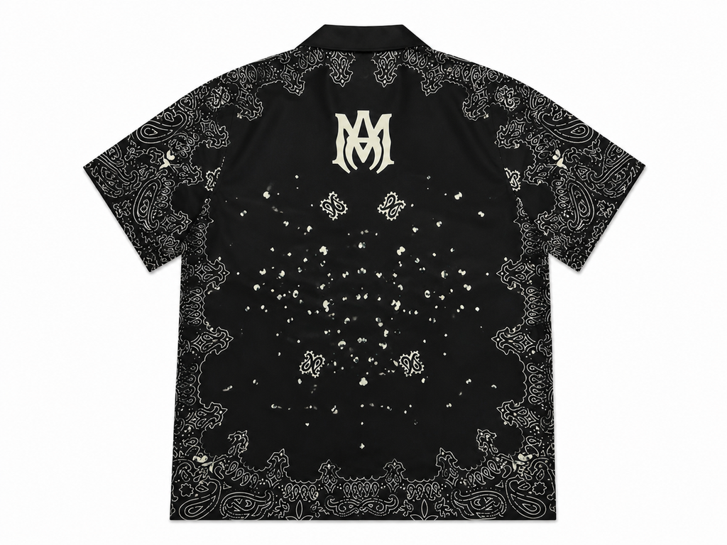 Amiri Bandana Button-Up Black Shirt