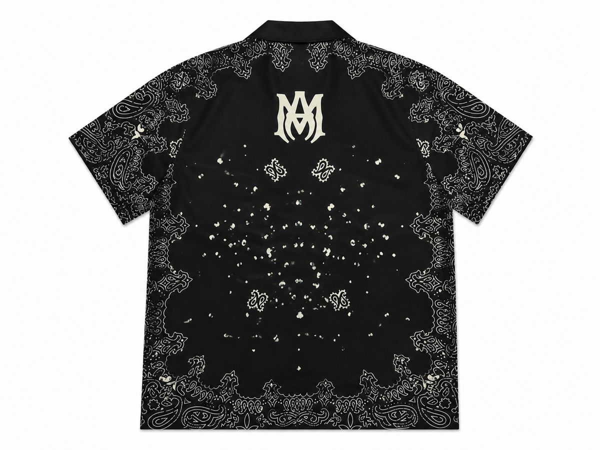 Amiri Bandana Button-Up Black Shirt