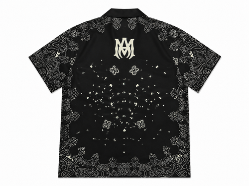 Amiri Bandana Button-Up Black Shirt