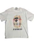 BAPE Plaid Ape Head Cream T-Shirt