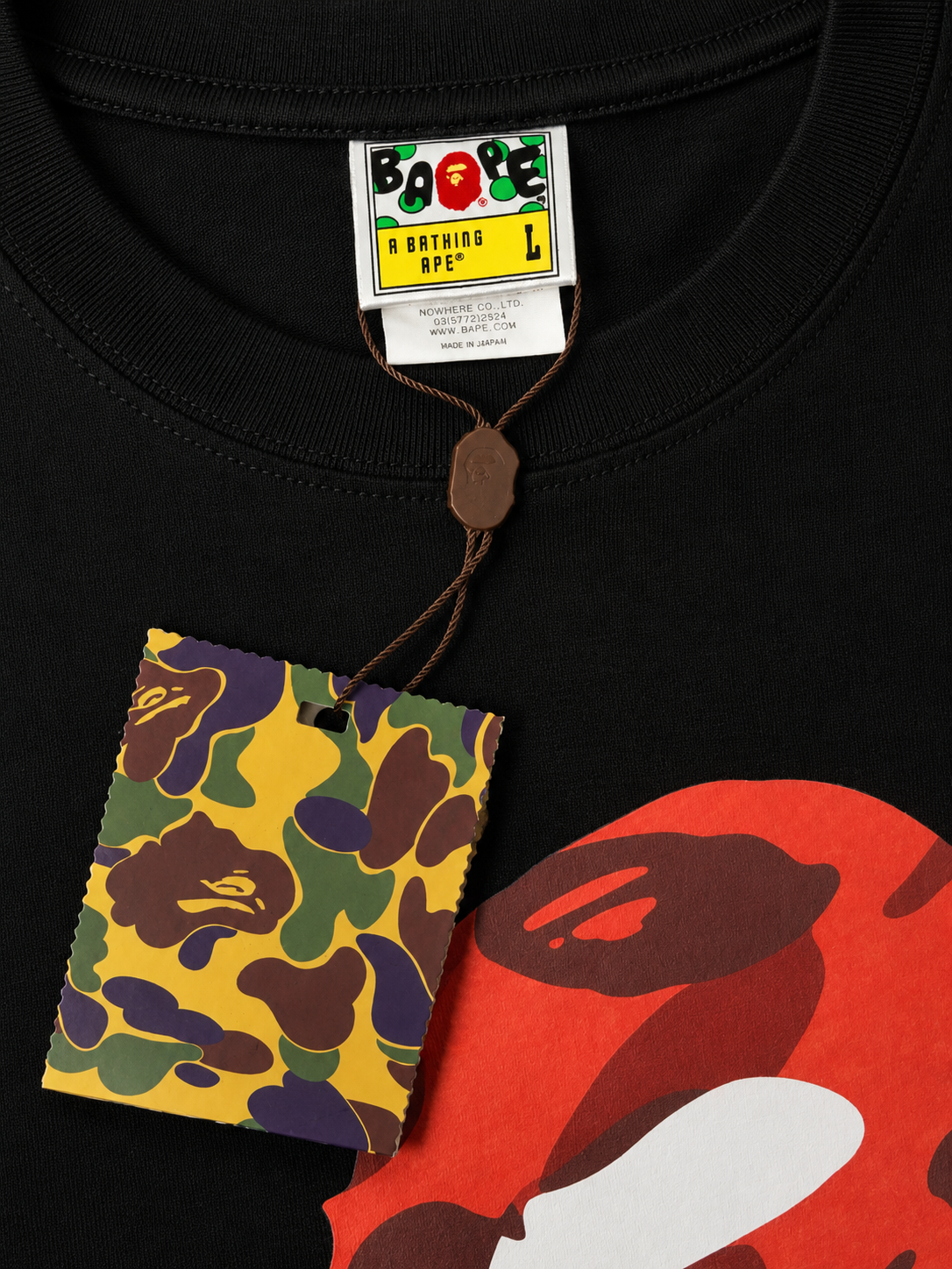 BAPE Red Camo Ape Head Black T-Shirt