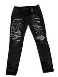Amiri Ripped Outline Logo Jeans - Black (32)