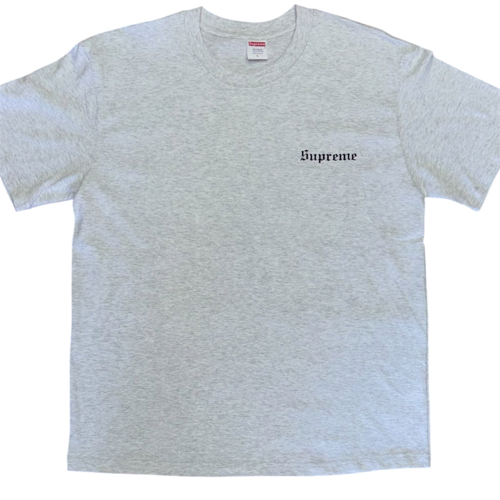 SUPREME - Small Old English Logo Tee - Heather Grey Black