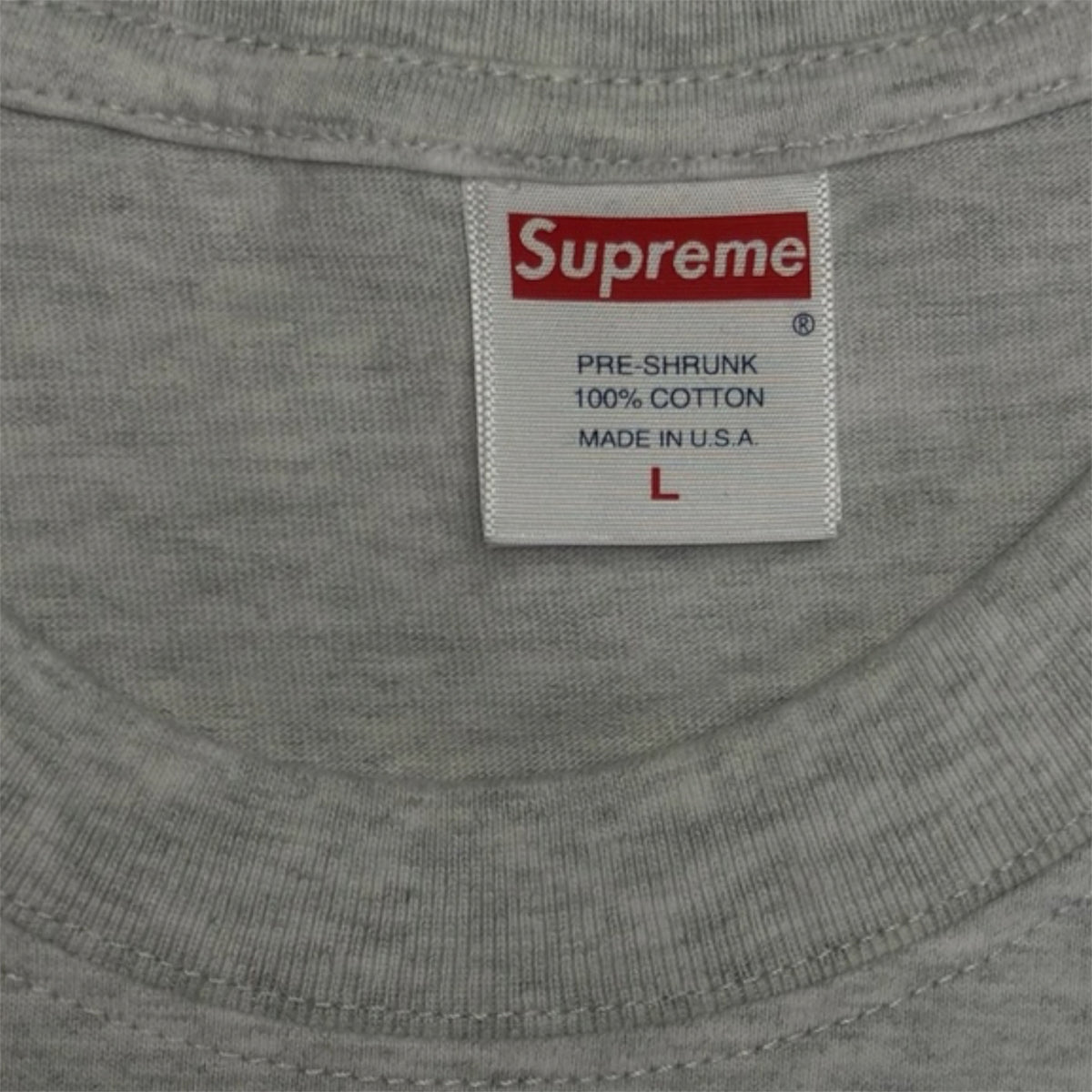 SUPREME - Small Old English Logo Tee - Heather Grey Black