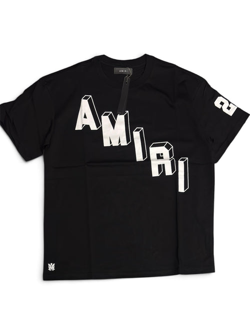 Amiri 3D Diagonal Logo Tee - Black (XL)