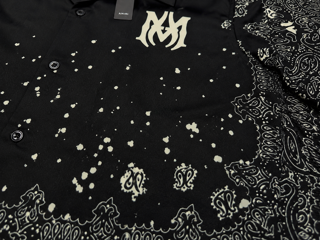 Amiri Bandana Button-Up Black Shirt