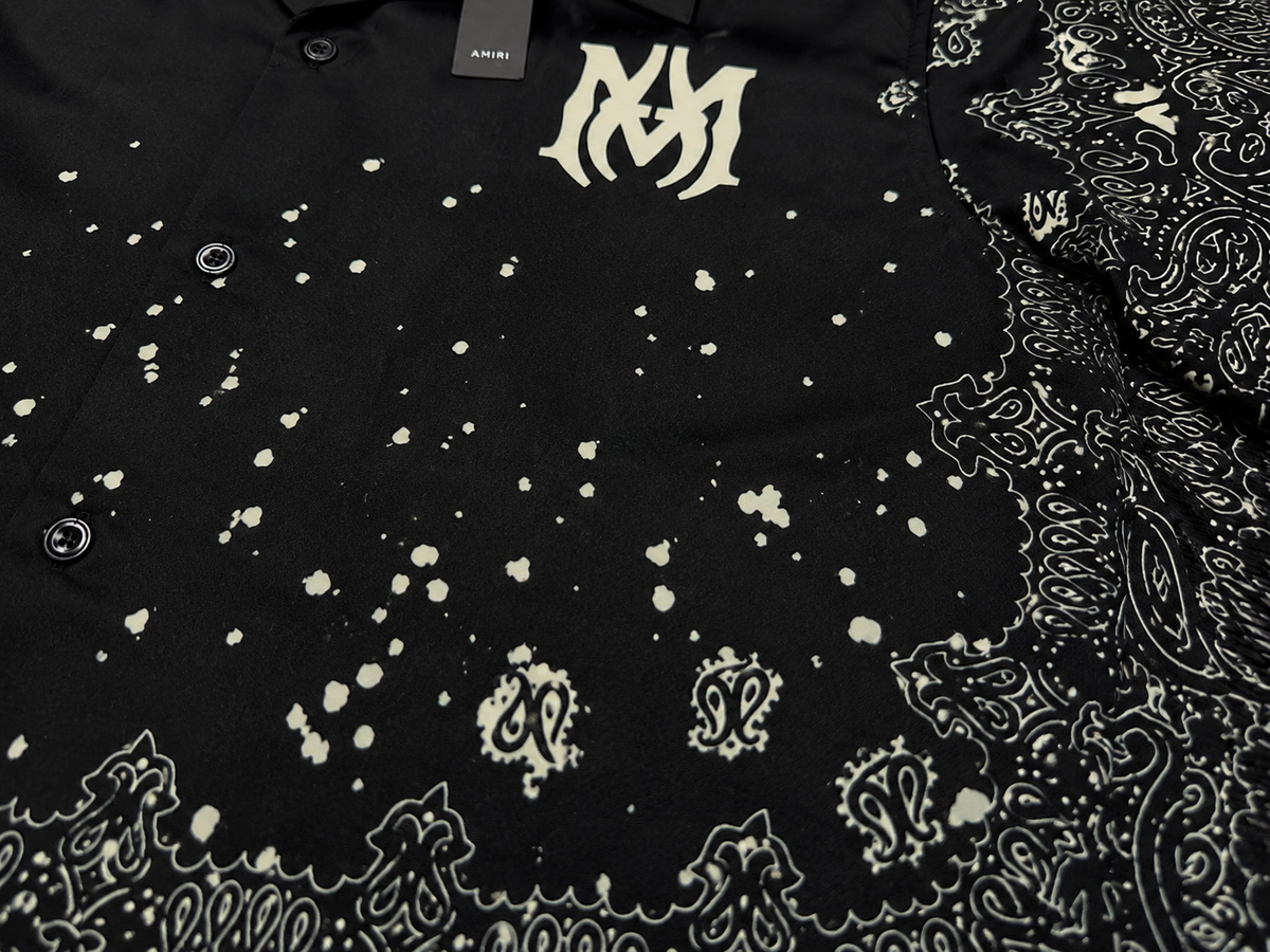 Amiri Bandana Button-Up Black Shirt