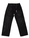 Purple Outline Patch Jeans - Black (32)