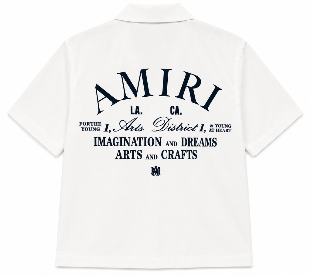 AMIRI White Arts District Short Sleeve Button-Up Shirt – Small