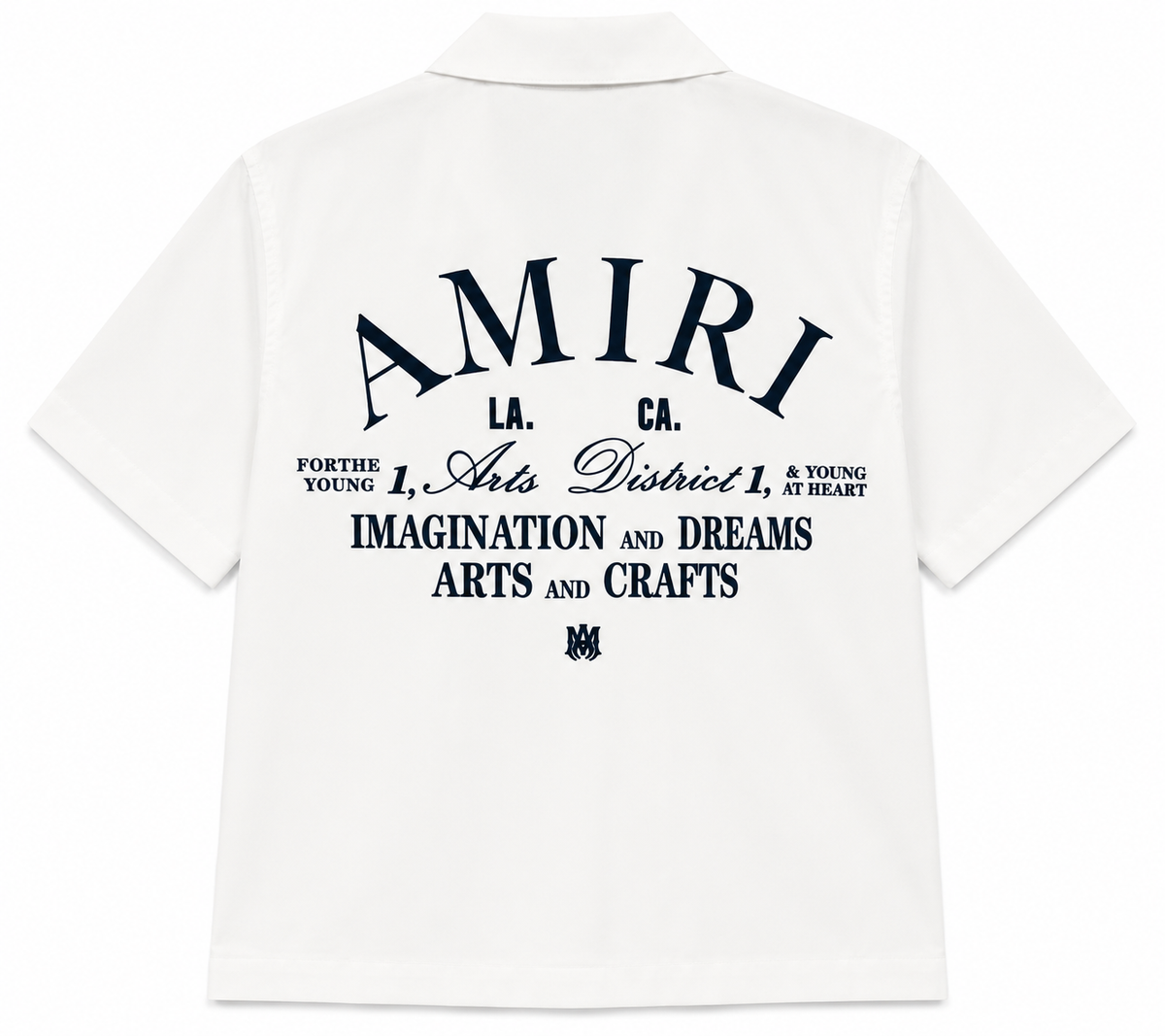 AMIRI White Arts District Short Sleeve Button-Up Shirt – Small