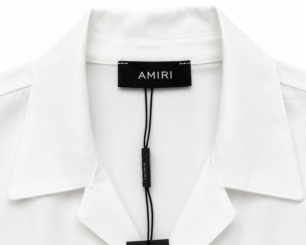 AMIRI White Arts District Short Sleeve Button-Up Shirt – Small