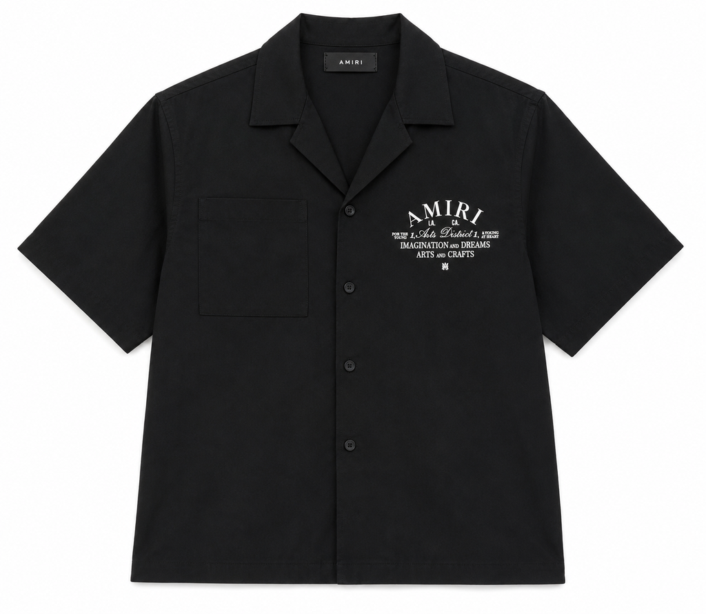 Amiri Arts District Short Sleeve Button-Up Shirt - Black (S)