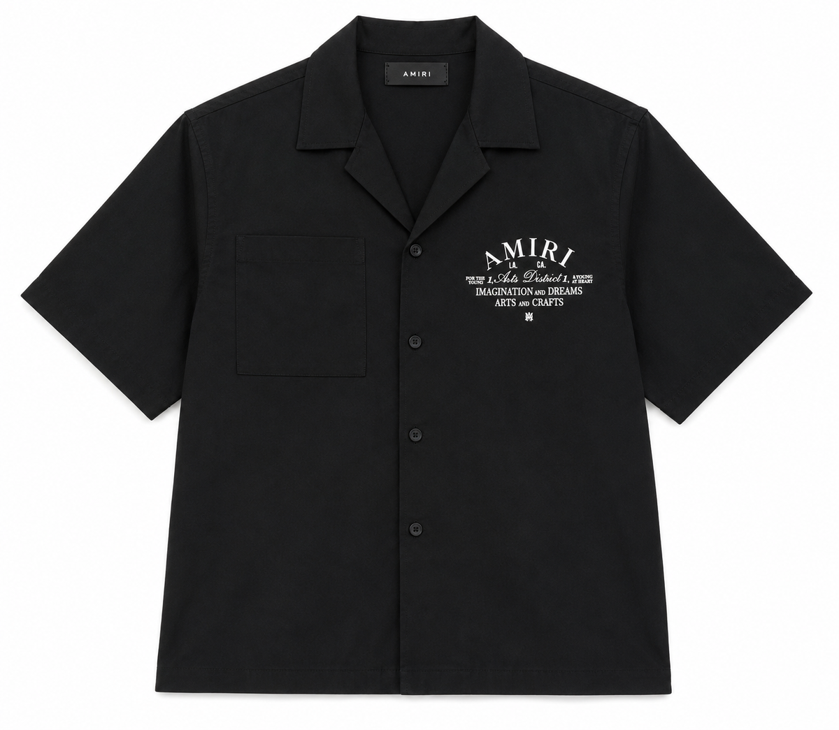 Amiri Arts District Short Sleeve Button-Up Shirt - Black (S)