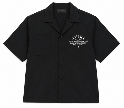 Amiri Arts District Short Sleeve Button-Up Shirt - Black (S)