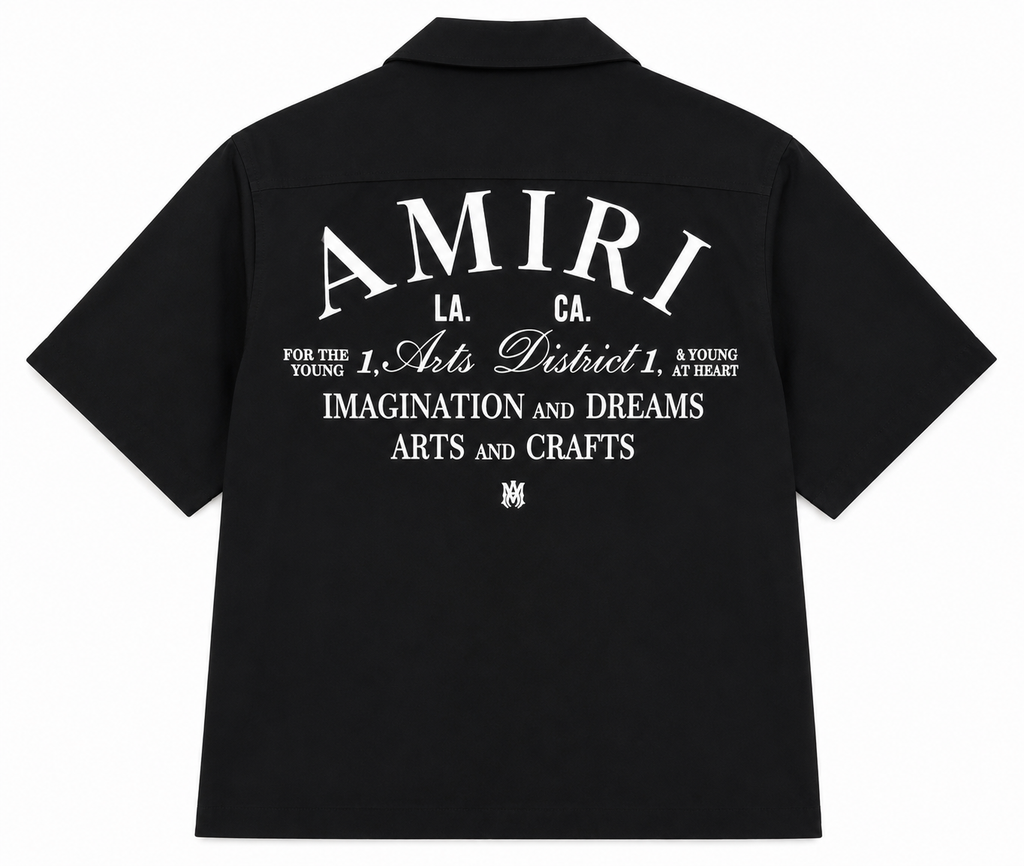 Amiri Arts District Short Sleeve Button-Up Shirt - Black (S)