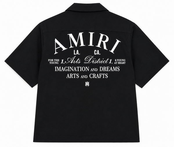 Amiri Arts District Short Sleeve Button-Up Shirt - Black (S)