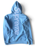 Supreme Vertical Logo Hoodie - Light Blue (XL)