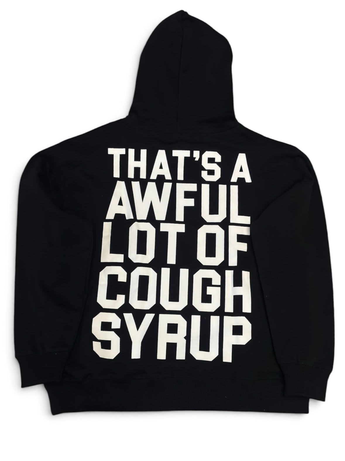 Cough Syrup Text Hoodie - Black (S)