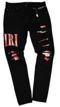 Amiri Ripped Logo Jeans - Black (32)